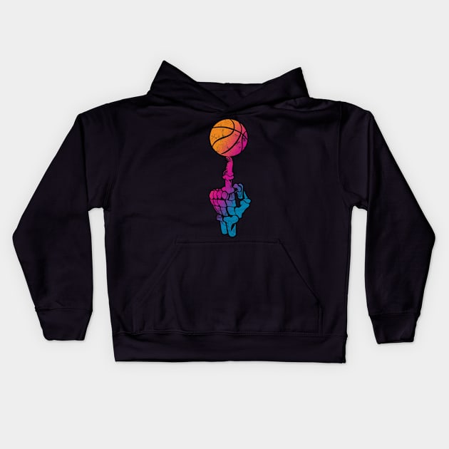 Basketball Skull Kids Hoodie by Rayrock76